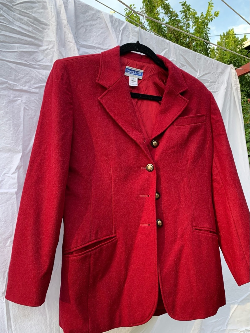 Vintage Vivid Red Pendleton Blazer!